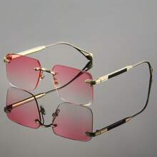 男女通用无框太阳镜，经典款，适合户外、驾驶、钓鱼、骑行、运动、聚会、旅行、商务，夏季海滩度假、户外、旅行的时尚选择 - 彩色 - 查看 8