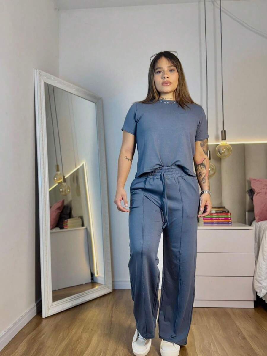 Magenta Shop Women's Comfortable Sweatsuit Set - Dark Grey - View 1