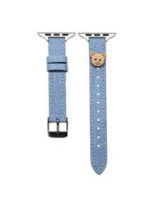 1pc Fashionable & Cute Blue Band With Bear Pattern, Compatible With Apple Watch SE/S11/S10/S9/S8/S7/S6/S5/S4/S3/S2/S1 Series 38mm, 40mm, 41mm, 42mm, 44mm, 45mm, 46mm, Suitable For Young Girls And Women - Light Blue - View 17
