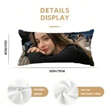1pc Almofada de corpo personalizada com impressão fotográfica - Impressão frente e verso, extra longa, suporte confortável para dormir, adequada para quem dorme de costas e de lado, serve para cama de solteiro ou king size, lavável à máquina, almofada de dormir de estilo moderno