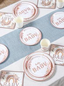 Bộ 40 món/bộ đồ ăn dùng một lần phong cách Boho, Bộ đồ ăn bằng giấy trang trí tiệc mừng em bé theo phong cách cầu vồng Boho, Đồ trang trí tiệc mừng em bé tiết lộ giới tính Đồ trang trí nhà bếp, Đồ trang trí nhà cửa Đồ trang trí phòng Đồ trang trí bàn, Quà tặng sinh nhật Đồ trang trí tiệc, Bao gồm 8 đĩa giấy 7 inch & 9 inch Hộp đựng thức ăn, Khay đựng thức ăn nhà bếp Khay đựng bánh & 16 khăn ăn & 8 cốc, Bộ đồ ăn tiệc dự tiệc - em bé boho - Xem 2