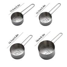 4 Stainless Steel Measuring Cup Sets - Stackable, A Must-Have For Kitchens And Restaurants - Multicolor - View 7