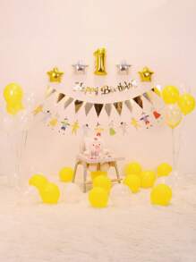 5m Banderines De Papel Plastico De Colores - Dorado - Ver 2