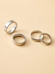 4pcs Stainless Steel Couple Rings, 4mm/6mm/8mm Diameter 1.8cm, Suitable For Valentine's Day Gifts,Mom,Mother,Mother's Day,Gift
