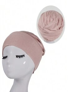 1 Peça Boné de Lã Feminino em Cor Sólida, Semelhante a Seda, de Algodão Macio, Gorro Elástico e Sem Costura, Multicolorido e Resistente a Bolinhas
