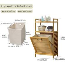 Laundry Hamper With 2-Tier Shelves & Tilt Out Basket, Laundry Baskets Organizer Hampers Bathroom Storage Shelf For Laundry Room, Bathroom, Nursery, Bedroom, Guest Room, Closet (2 Tier - Large)Laundry Hamper,Washing Basketbathroom Organizer,Basket,Storage Basket,Foldable Laundry Basket - 2 Tier - Large - View 3