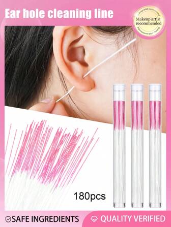 180/120/60pcs Ear Care Kit After Care 60pcs Ear Hole Cleaning Line Ear Piercing Cleaner Thread Ear Hole Cleaning With Accommodation Tube,Remove Odor And Dirt , For Girls Women Men Ear Hole Anti-Block Cleaning, Living Room Home Bedroom Bathroom House Decor, Travel Stuff, Wedding, Party, Birthday, Gifts For Men Mom Dad Friends, New Years, Accessories, Funny Gift,School,Back To School,Travel,Travel Essentials,Home Essentials,Ear Cleaner