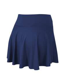 3件套女士运动裙装 - 休闲高腰运动短裤，带口袋夏季慢跑裙裤 - 彩色 - 查看 5