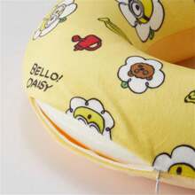Miniso Almohada en forma de U de espuma de memoria con diseño de Minions y Margaritas, almohada de viaje transpirable, almohada de siesta con diseño de dibujos animados, suave almohada para avión