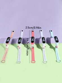 5pcs/Set Kids Watches Limited Edition, M3 Touchscreen LED, 5 Cute Little Rabbit Designs, Children Sports, Travel, Study, Versatile, Fashionable, Lightweight, Electronic Watch Combo Set - Multicolor - View 5