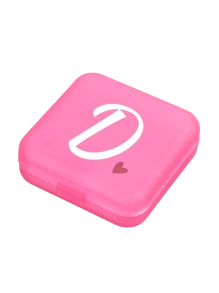 1pc Pink Love White Letter A-Z Pattern Cute And Portable Pill Box, Travel Pill Box, Large Pill Storage Device 4 Times A Day, Large Vitamin Daily Medication Storage Device, Large Pill Container, Medication Dispenser (Pink) - Perfect For Organizing Medication Anytime, Anywhere