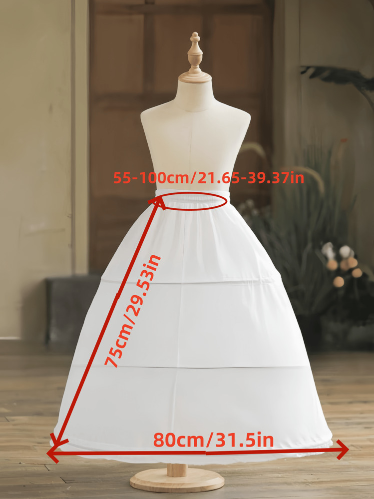 1 件女式白色三层钢圈新娘婚纱衬裙，蓬松裙撑，优雅三环婚纱衬裙，可手洗，适合婚纱、礼服、婚礼派对宾客、表演、角色扮演、洛丽塔风格、舞蹈秋季女士服装 - 白色 - 查看 4
