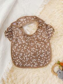 1件装防水婴儿围兜，带小碎花图案