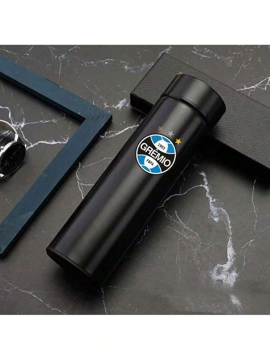 Personalized Football Team Bottle With Led Digital Temperature Meter 500ml - Black Guild - View 1