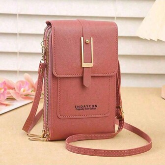 Sac de téléphone à écran tactile Mini Flip Cover Sac bandoulière Mode Portefeuille PU avec fentes pour cartes Portefeuille vertical