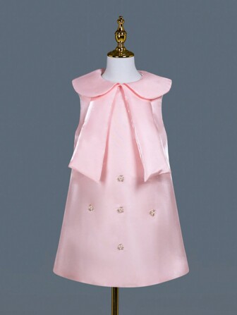 Young Girl Fashionable & Adorable Sparkly Pink Princess Dress