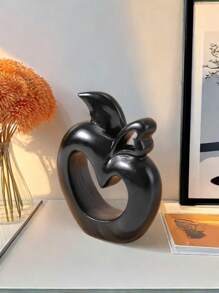 1pc Nordic Creative Apple Shaped Living Room Flower Arrangement Decoration, Ceramic Dried Flower Vase, Home Decoration, Foyer Tabletop Flower Ware Living Room Accessories Best Gifts