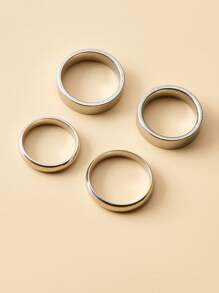 4pcs Stainless Steel Couple Rings, 4mm/6mm/8mm Diameter 1.8cm, Suitable For Valentine's Day Gifts,Mom,Mother,Mother's Day,Gift