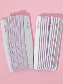10/20pcs Nail File: 100/180 Coarse/Gritty Nail File Plates, Zebra Pattern Double Sided Washable Coarse Nail File For Removing Acrylic Nails And Nail Extensions Nail Care Nail Care Set Salon Home Use (Oval, Rhombus, Half Moon)
