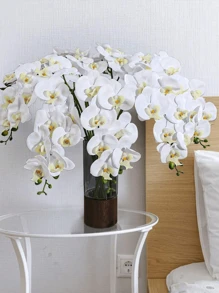 1/3/5/10 PEÇAS Flores de Orquídea Artificiais, 9 Grandes Hastes de Flores de Orquídea Phalaenopsis de Toque Real e Vibrantes, Arranjos Clássicos de Orquídeas Artificiais, Flores de Orquídea Phalaenopsis de Seda Decorativas, Ramos de Flores Artificiais para Decoração Doméstica da Sala de Estar, Arranjo Floral de Casamento de Hotel, Bela Decoração Doméstica para Halloween, Ano Novo Chinês, Ótimos Presentes para Namorada e Mãe no Dia dos Namorados e Dia das Mães, Dia dos Namorados, Presente