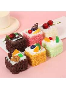 Bánh kem Pháp mềm mại chân thực PU Bánh ngọt giả Mousse Nam châm tủ lạnh trưng bày đạo cụ - Nhiều màu - Xem 13