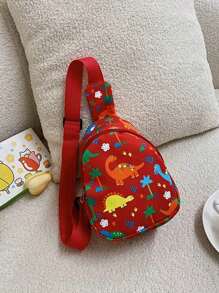 1 件装尼龙拉链封口包，带有可爱的恐龙图案，零钱包，胸包，适合所有场合，舒适且可调节的肩带，多功能，适合玩耍，是送给朋友和亲戚的完美礼物