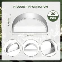 Stainless Steel Napkin Rings Metal Napkin Ring Holders Modern Ring Holder Serviette Buckles Metallic Adornment For Table Settings Kitchen Dinner Party Wedding (Matte Silver Semicircle,10 Pcs)