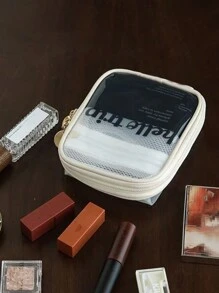 1 件便携式迷你化妆包零钱包化妆包，温暖小包，返校背包必备，沙滩旅行收纳袋，夏季假日化妆品收纳包，迷你包，旅行化妆盒，配件，化妆刷架家居浴室装饰化妆品收纳包浴室配件