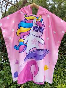 Toallas con capucha para la playa - Toalla de baño para niños pequeños, toalla de playa tipo poncho para niñas, de secado rápido, suave y ligero, con diseños de sirenas, pandas, flores, unicornios, flamencos, flores, palmeras y arcoíris, ideal para bodas de verano, decoración del baño y vuelta al colegio