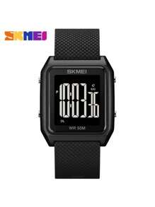 50m Waterproof Men's Electronic Watch With Stopwatch Dateedia Digital Sports Watch With Backlight - màu đen - Xem 1