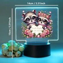 1 st NIEUW Aangepast Led-bord 3D Led-nachtlampje Kleurveranderend, Romantische twee bruine beren 3D Led optische illusie tafellamp, Perfect cadeau voor Valentijnsdag om hem of haar te geven, 7 kleurveranderende RGB-sfeerverlichting voor slaapkamer thuis nachtkastje gamekamer decor