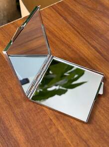 1 件精美微型双面折叠镜，日式/法式珍珠和宝石星星、月亮、天鹅图案设计，公主风格小巧便携化妆镜，适合旅行、居家、礼物 - 彩色 - 查看 3