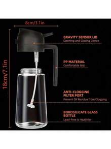 Oil Sprayer For Cooking, Olive Oil Dispenser Bottle For Kitchen, Premium Glass Oil Bottle, Oil Mister For Air Fryer, Salad, Frying, BBQ - Multicolor - View 7