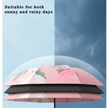 1 chiếc ô che mưa; ô che mưa du lịch di động; bề mặt ô che nắng hai lớp; họa tiết hai mặt; ô che nắng cho phụ nữ; ô trong suốt - Nhiều màu - Xem 6
