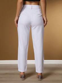 Women's Pants/Tailored Pants/Basic Pants/Elegant Pants/Skinny Pants/Blogger Pants/Fashion Pants - trắng - Xem 4