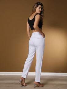 Women's Pants/Tailored Pants/Basic Pants/Elegant Pants/Skinny Pants/Blogger Pants/Fashion Pants - trắng - Xem 5