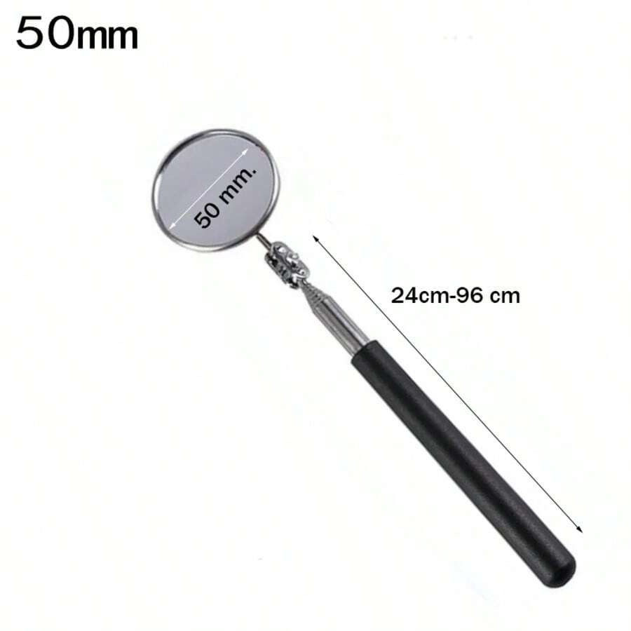 360° Inspection Mirror LED Light Telescoping Mirrors Extend Mechanic Tools Inspection Mirror Telescopic Handle Repairing Tools - Màu be - Xem 1