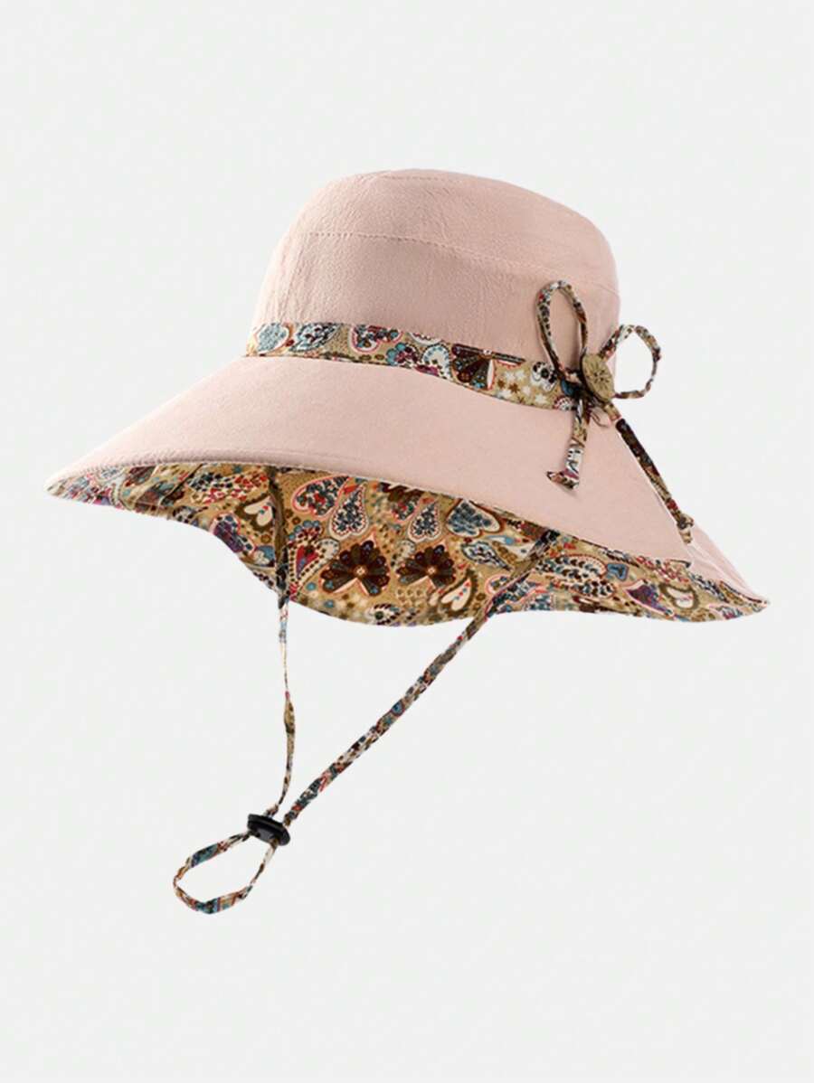 1pc-women-s-double-sided-large-brim-bucket-hat-spring-and-summer