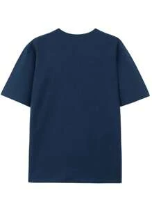 Men's PINK Love Yourself Print T-Shirt Launching 2025 Casual Fashion Short Sleeve Shirt 100% Cotton In Premium Mesh Launching - 藏蓝色 - 查看 2