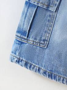 1pc Boys' Fashionable Graffiti Distressed Denim Shorts, Casual Street Style