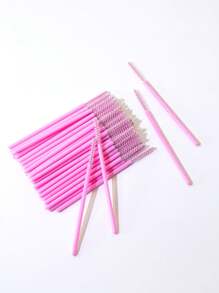 25pcs Black Crystal Eyebrow Brush Mini Disposable Pink Mascara Wand Eyelash Extension Brushes Tool Small Makeup Home Beauty Tools Applicators Eyebrow Spoolies Women Makeup Use - Multicolor - View 9