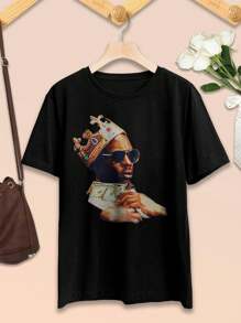 Dave Chappelle King Women's Tee Shirt - Funny Graphic Stand-Up Comedy - Black - View 2