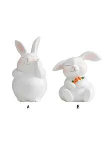 1 pieza Figura de resina con forma de conejo acariciando la cara y abrazando una zanahoria, de estilo simple y lindo, decoración de Pascua, artesanía, apta para hogar, escritorio, oficina, entrada, estantería, sala de estar, hotel, decoración festiva