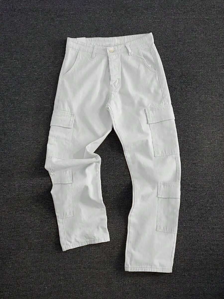 Herren Straight Leg Jeans in heller Waschung, modische & minimalistische Herrenhose