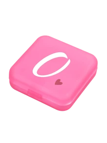 1pc Pink Love White Letter A-Z Pattern Cute And Portable Pill Box, Travel Pill Box, Large Pill Storage Device 4 Times A Day, Large Vitamin Daily Medication Storage Device, Large Pill Container, Medication Dispenser (Pink) - Perfect For Organizing Medication Anytime, Anywhere