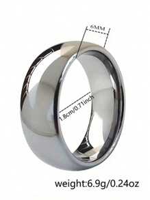 1pc Classic Silvery 6MM Stainless Steel Band Ring, Minimalist Design, Elegant Unisex Jewelry Gift For Wedding And Anniversary