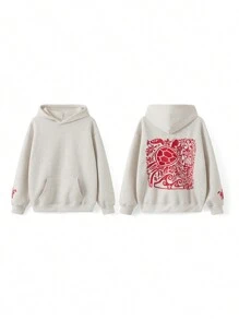 Y2k Hooded Sweatshirt For Women Men Turtle Embroidered Long Sleeve Kangaroo Pocket Oversized Sweatshirt Drop Shoulder Graphic Hoodies For Teen Girls Casual Loose Pullover Tops Streetwear Preppy Aesthetic Clothes For Fall Spring Winter Outfit - 淺灰色 - 查看 2