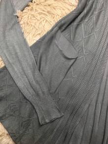 Cardigan In Imported Modal With Pockets. Kimono/Coat One Size Fits All 36 To 46. - 灰色 - 查看 3