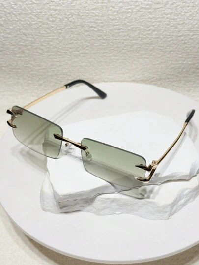 1pc Classic Metal Square Frame Fashion Glasses Y2K For Men, Outdoor Apparel Accessory, Retro Accessory, Beach Accessory, Streetwear Style, Suitable For Pairing With Sweaters, Jackets, Hoodies, Jumpsuits, Leather Pants And Cargo Pants.