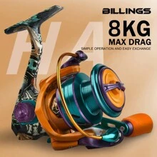 BILLINGS Spinning Reel,Ultra-Smooth Freshwater Spinning Fishing Reel,8KG Max Drag With Aluminum Spool,5.2:1 Gear Ratio Fishing Reel,Metal Rocker Left/Right Interchangeable